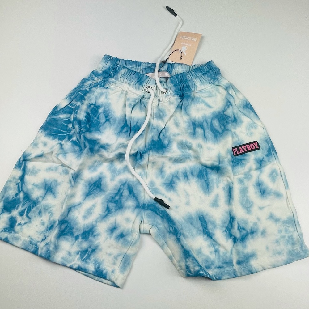 Playboy Tie Dye Elasticated Shorts Blue